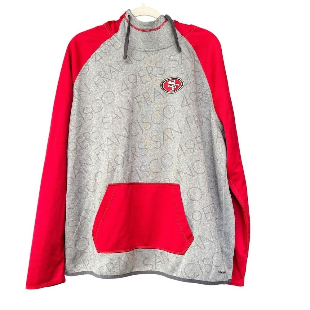 Nike Therma-Fit 49ers Men's Pullover Hoodie‎ Gray/Red Size 2XL